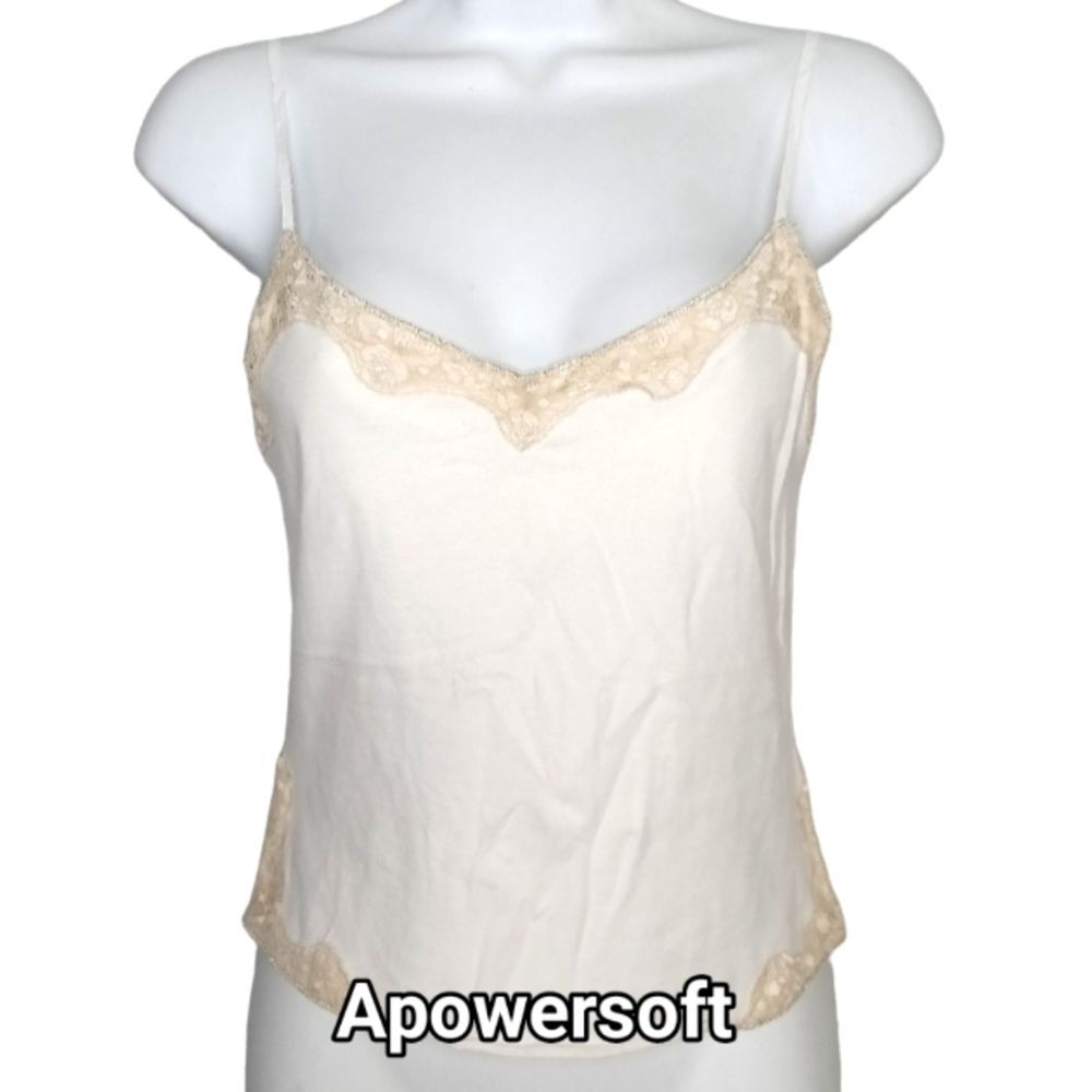 White & Lace Trim Cami Top (NWT) — Holliste